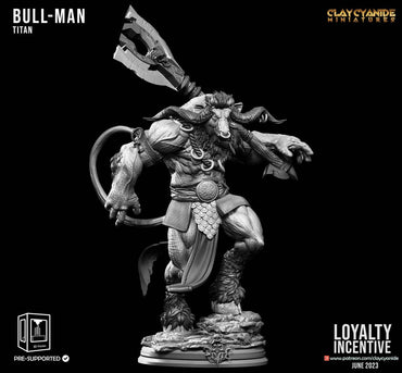 3D Printed Clay Cyanide Bull Man Titan 28 32 mm D&D (Online Only)