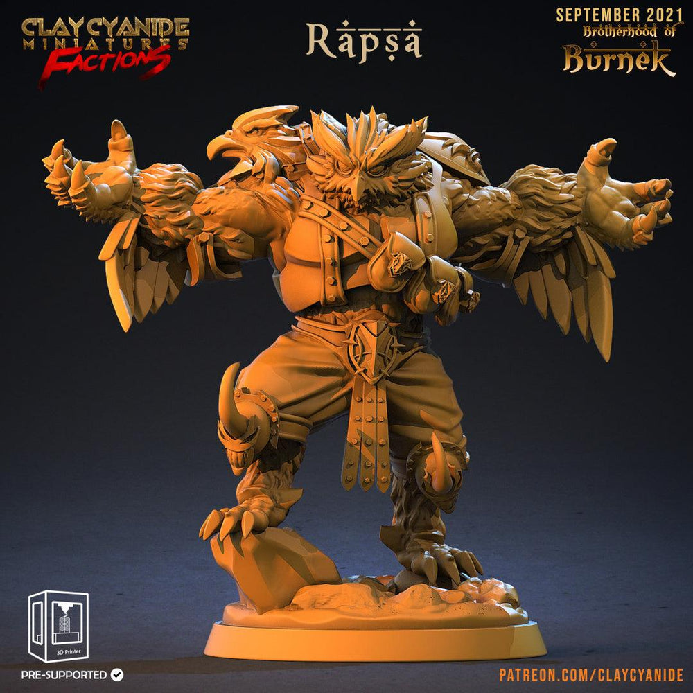 3D Printed Clay Cyanide Burneks Birdmen Owlmen Factions Ragnarok D&D (Online Only)