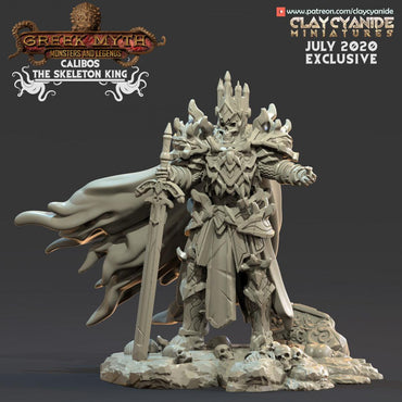3D Printed Clay Cyanide Calibos, the Skeleton King Ragnarok D&D (Online Only)