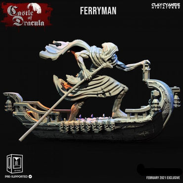 3D Printed Clay Cyanide Castle of Dracula - Ferryman 28mm 32mm D&D (Online Only)