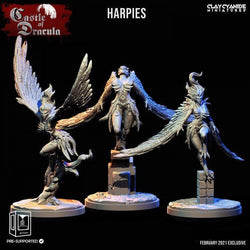 3D Printed Clay Cyanide Castle of Dracula - Harpies 28mm 32mm D&D (Online Only)