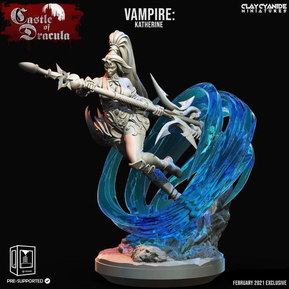 3D Printed Clay Cyanide Castle of Dracula - Vampire Katherine 28mm 32mm D&D (Online Only)