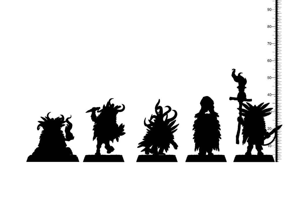 3D Printed Clay Cyanide Chaneque Set Pantheon of Aztecs Ragnarok D&D (Online Only)