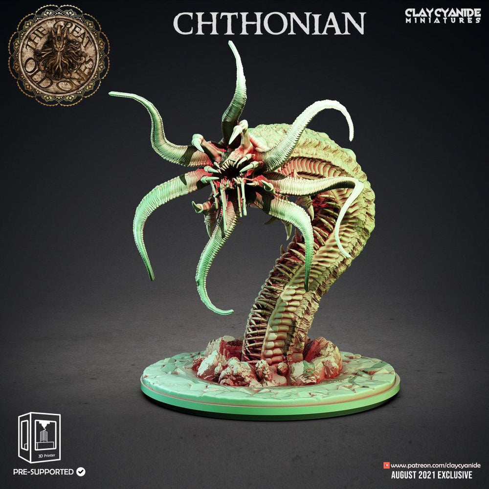 3D Printed Clay Cyanide Chthonian Giant Worm Great Old Gods Ragnarok D&D (Online Only)