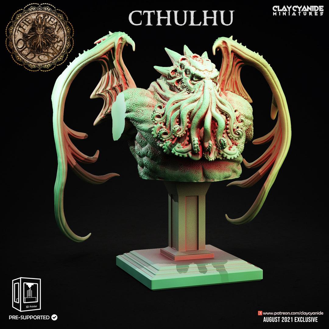 3D Printed Clay Cyanide Cthulhu Bust Great Old Gods Ragnarok D&D (Online Only)