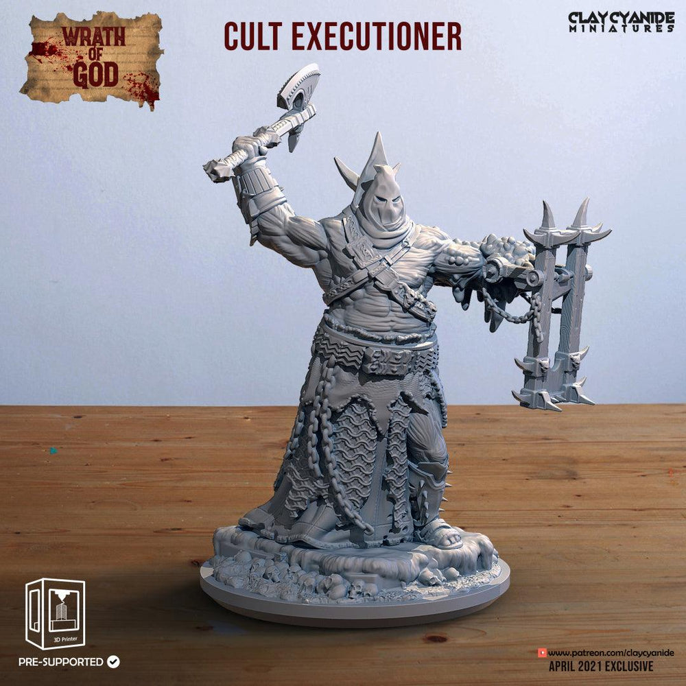 3D Printed Clay Cyanide Cult Executioner Wrath of Gods Ragnarok D&D (Online Only)