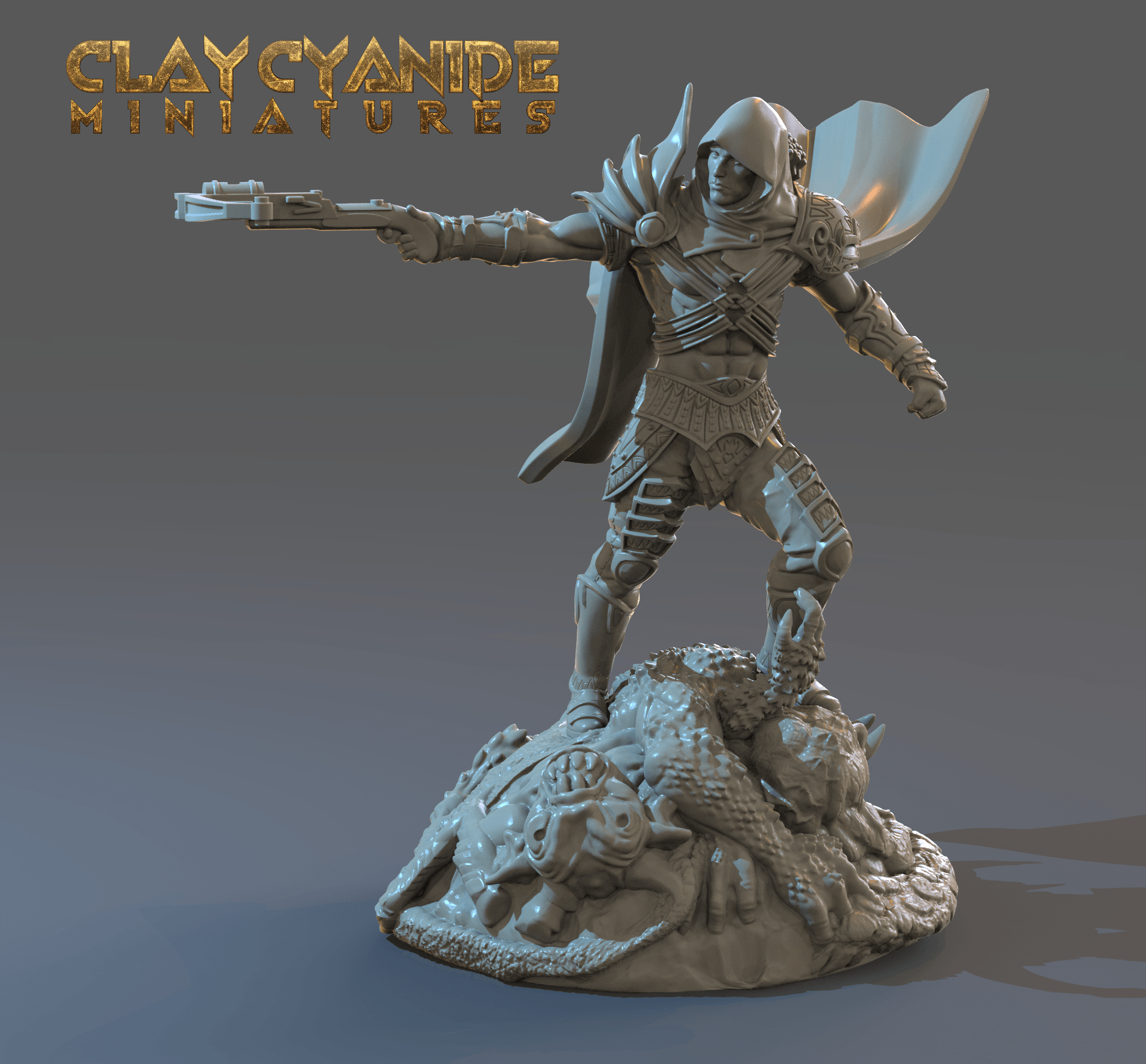 3D Printed Clay Cyanide Demon Hunter Slayer 28mm-32mm Ragnarok D&D (Online Only)