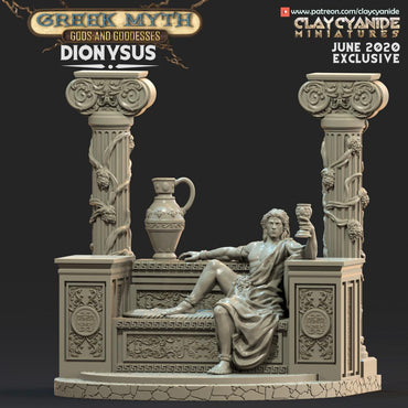 3D Printed Clay Cyanide Dionysus Greek Myth Gods and Goddesses Ragnarok D&D (Online Only)