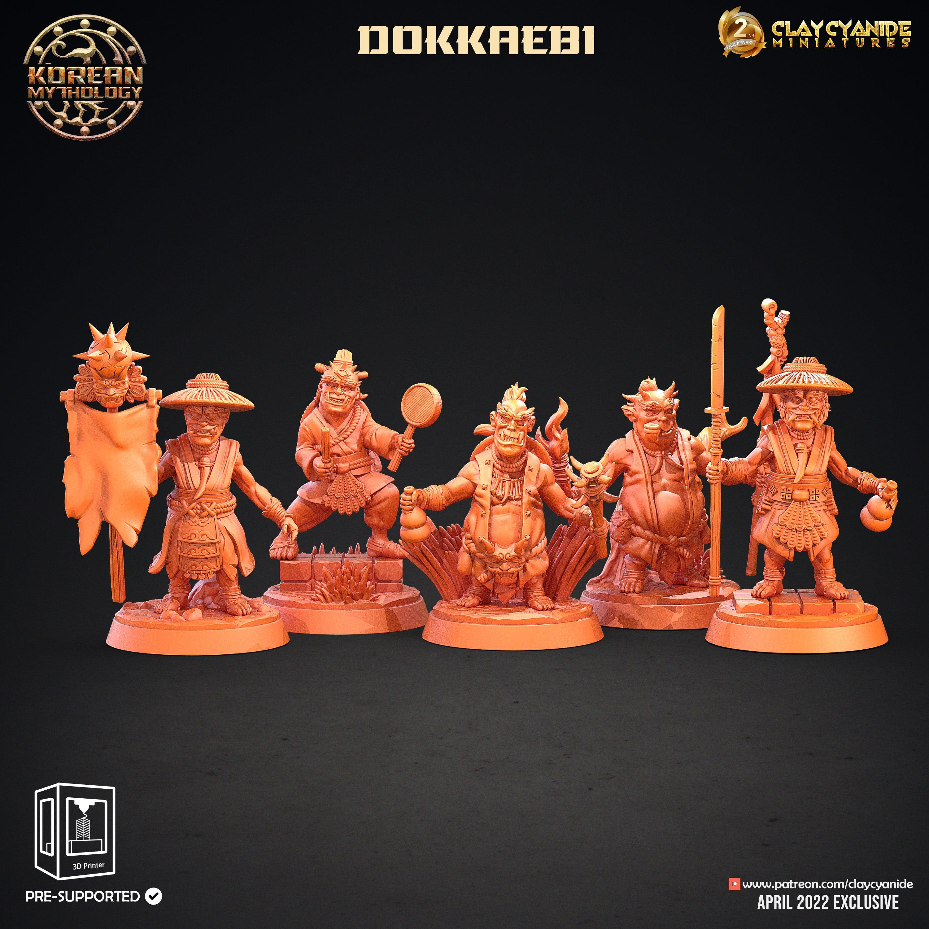 3D Printed Clay Cyanide Dokkaebi Warriors Korean Mythology Ragnarok D&D (Online Only)