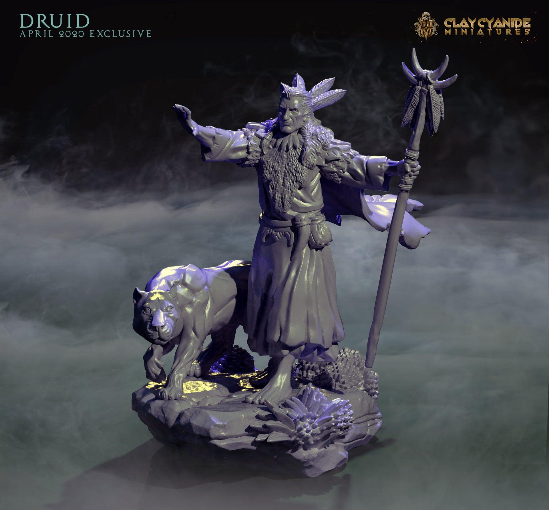 3D Printed Clay Cyanide Druid 28mm-32mm Ragnarok D&D (Online Only)