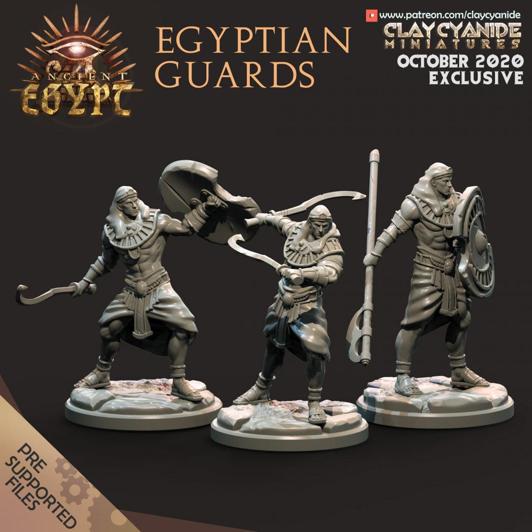 3D Printed Clay Cyanide Egyptian Guards Egyptian Mythology 28 32 mm D&D (Online Only)