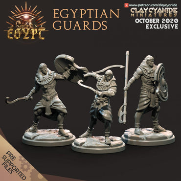 3D Printed Clay Cyanide Egyptian Guards Egyptian Mythology 28 32 mm D&D (Online Only)