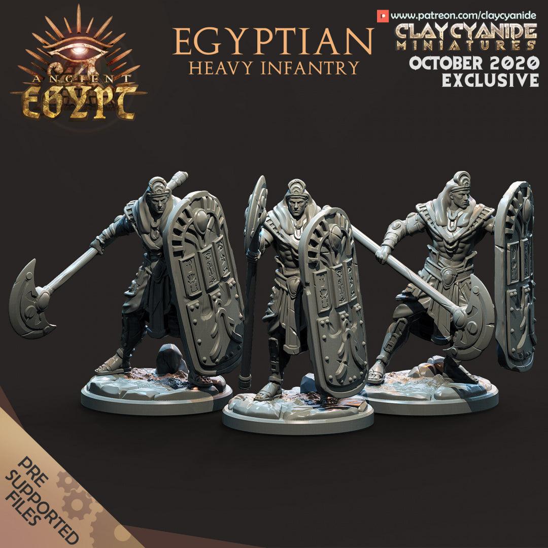 3D Printed Clay Cyanide Egyptian Heavy Infantry Egyptian Mythology 28 32 mm D&D (Online Only)