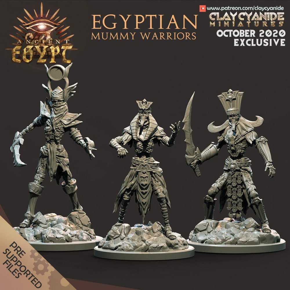 3D Printed Clay Cyanide Egyptian Mummy Warriors Egyptian Mythology 28 32 mm D&D (Online Only)