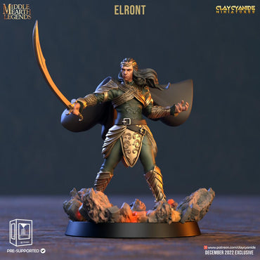 3D Printed Clay Cyanide Elront Middle Earth Legends 28 32 mm D&D (Online Only)