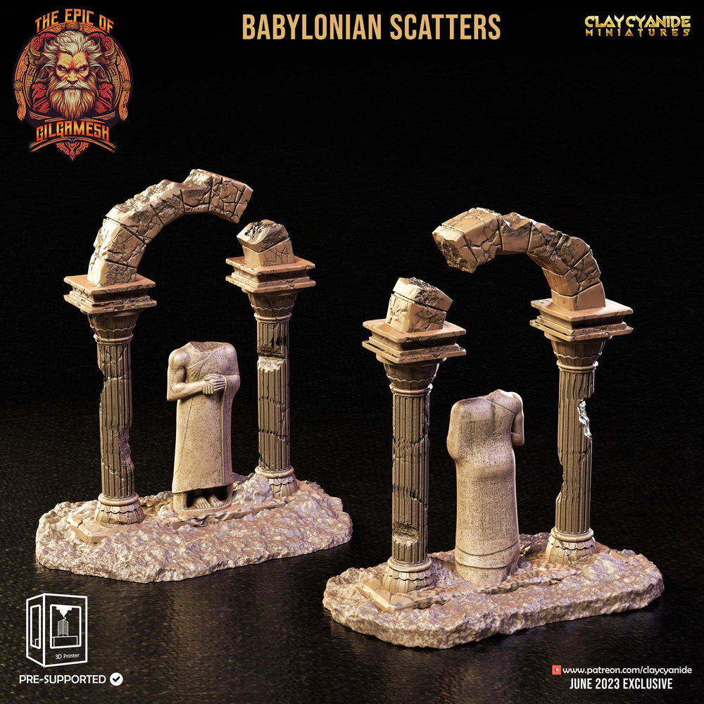 3D Printed Clay Cyanide Epic of Gilgamesh Set Babylonian Scatter Terrain 28 32 mm D&D (Online Only)