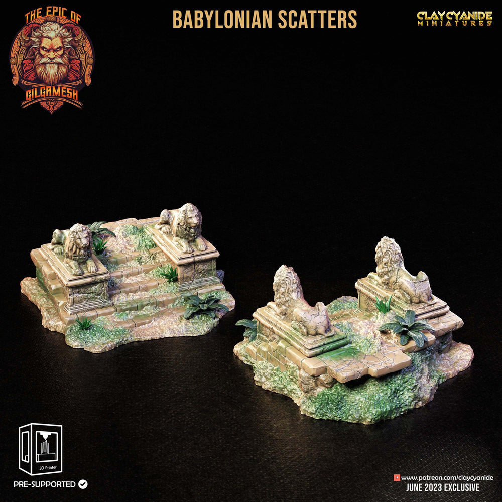 3D Printed Clay Cyanide Epic of Gilgamesh Set Babylonian Scatter Terrain 28 32 mm D&D (Online Only)