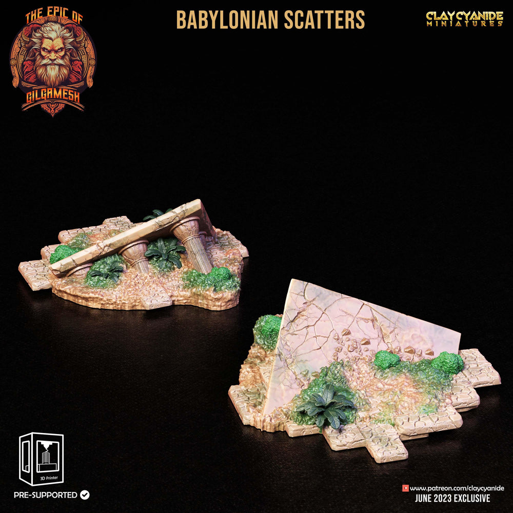 3D Printed Clay Cyanide Epic of Gilgamesh Set Babylonian Scatter Terrain 28 32 mm D&D (Online Only)