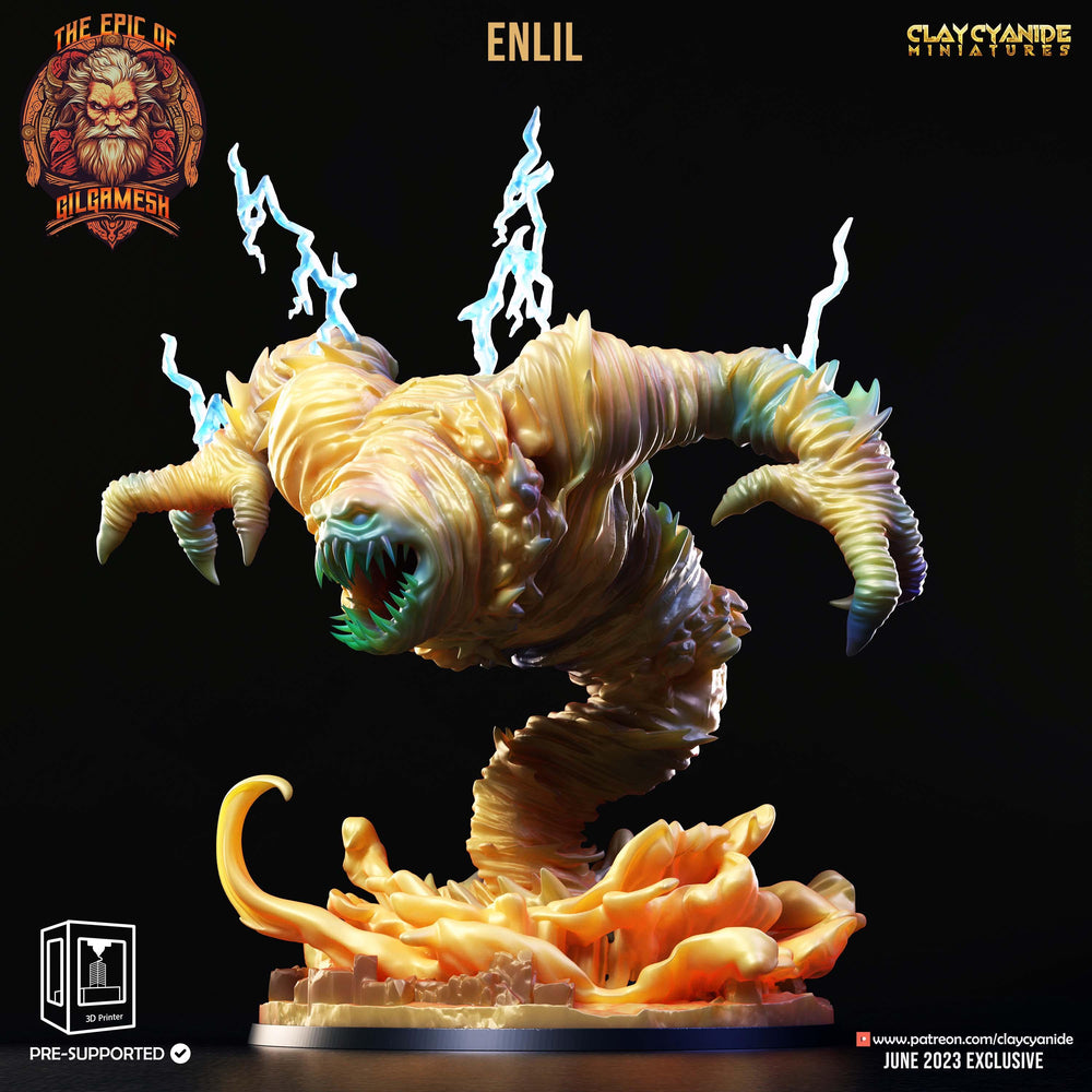 3D Printed Clay Cyanide Epic of Gilgamesh Set Enlil 28 32 mm D&D (Online Only)