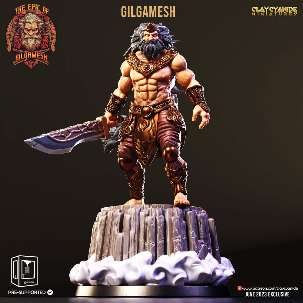 3D Printed Clay Cyanide Epic of Gilgamesh Set Gilgamesh 28 32 mm D&D (Online Only)