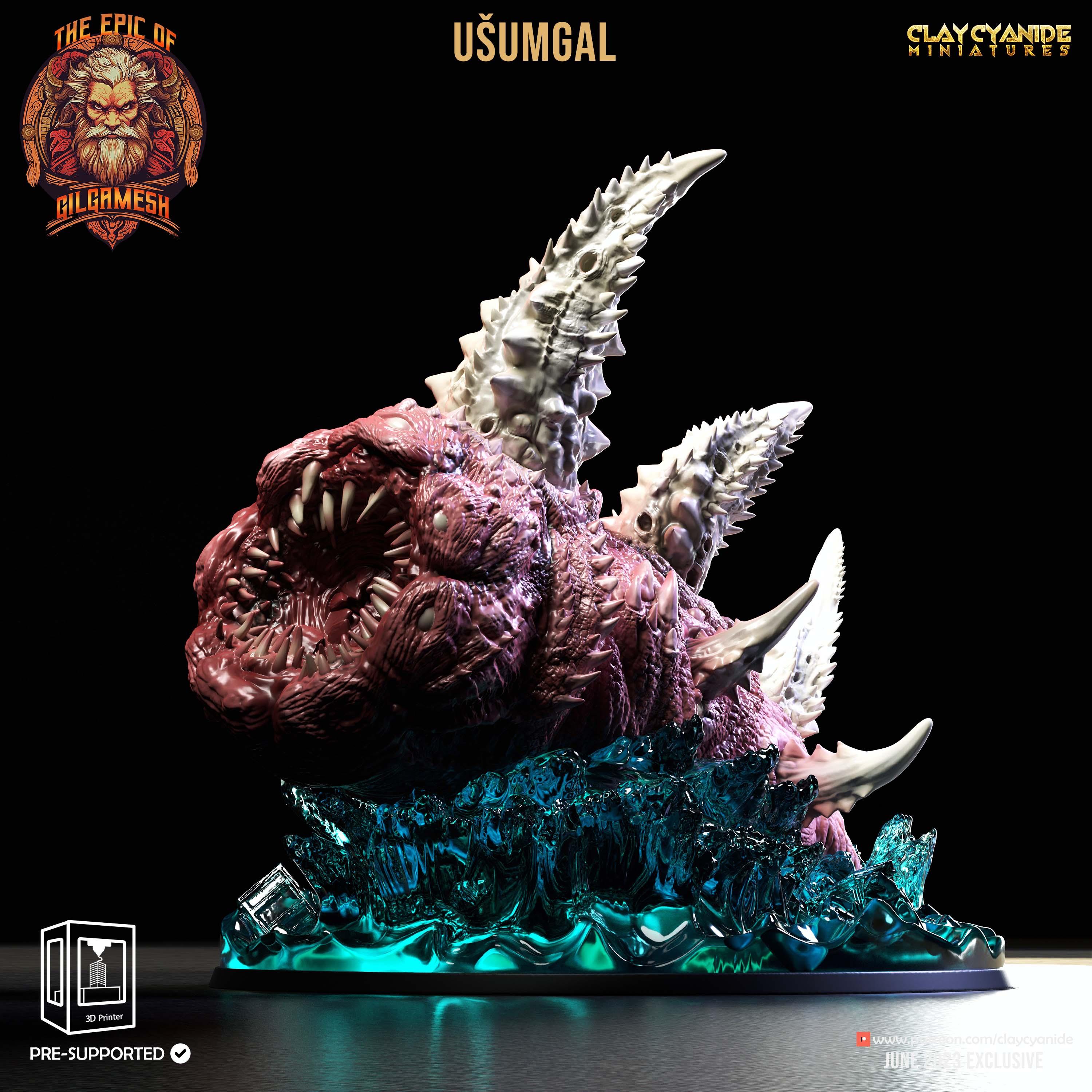 3D Printed Clay Cyanide Epic of Gilgamesh Set Usumgal 28 32 mm D&D (Online Only)