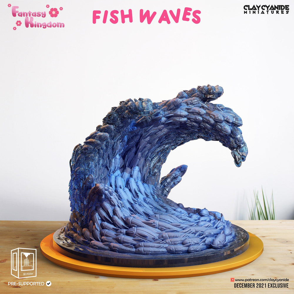 3D Printed Clay Cyanide Fantasy Kingdom - Fishwaves  28mm 32mm D&D (Online Only)