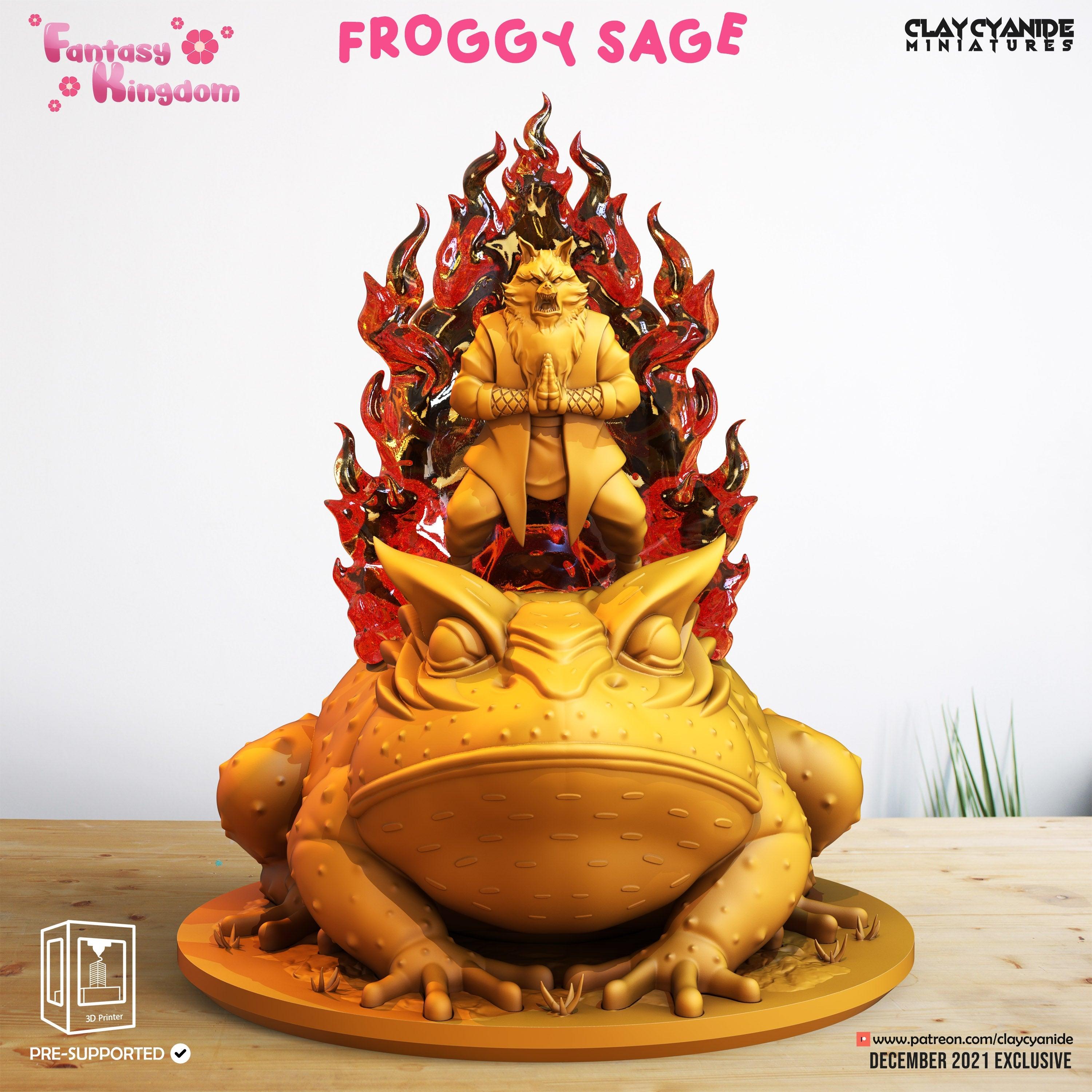 3D Printed Clay Cyanide Fantasy Kingdom - Froggy Sage 28mm 32mm D&D (Online Only)