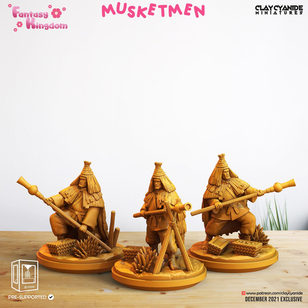 3D Printed Clay Cyanide Fantasy Kingdom - Musketmen 28mm 32mm D&D (Online Only)