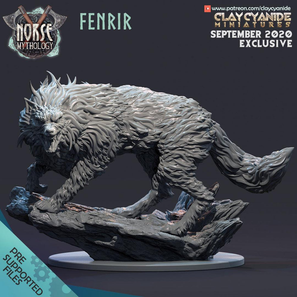3D Printed Clay Cyanide Fenrir Norse Mythology 28 32 mm D&D (Online Only)