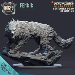3D Printed Clay Cyanide Fenrir Norse Mythology 28 32 mm D&D (Online Only)