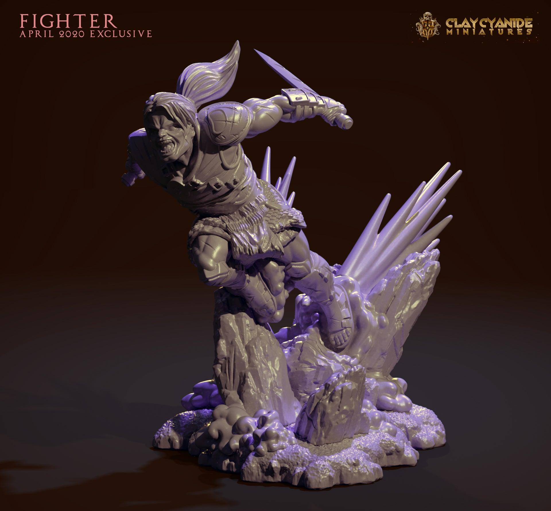 3D Printed Clay Cyanide Fighter 28mm-32mm Ragnarok D&D (Online Only)