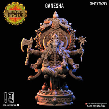 3D Printed Clay Cyanide Ganesha Gods of India Ragnarok D&D (Online Only)