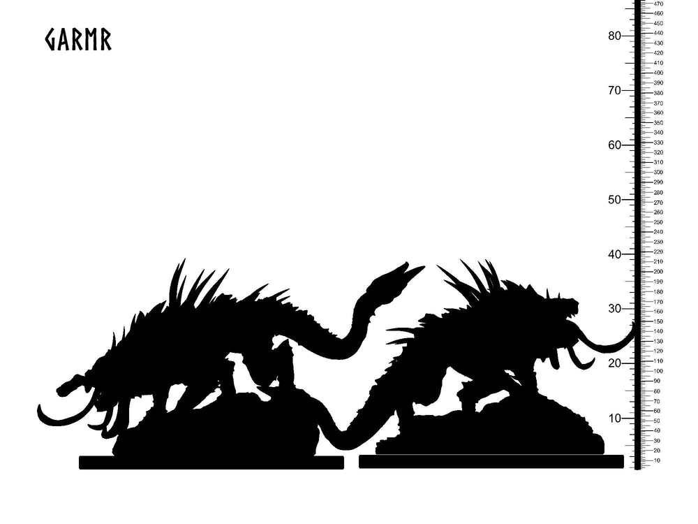 3D Printed Clay Cyanide Garmr Norse Mythology 28 32 mm D&D (Online Only)