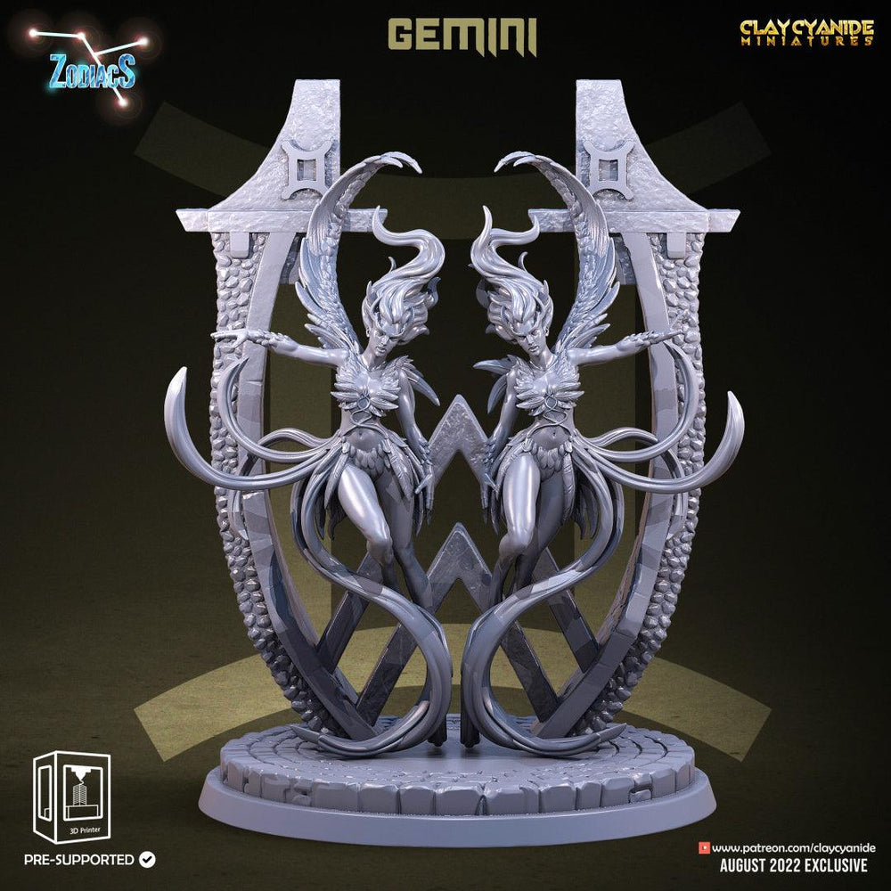 3D Printed Clay Cyanide Gemini Zodics 28mm-32mm Ragnarok D&D (Online Only)