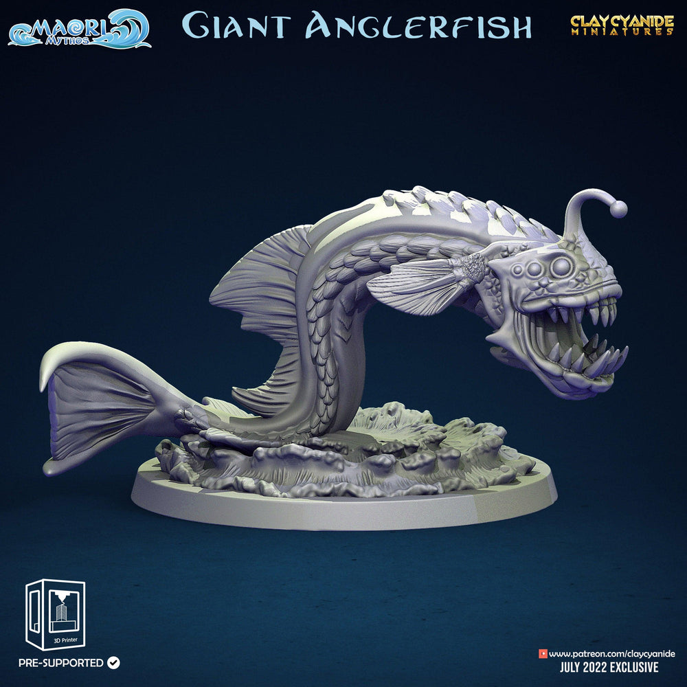 3D Printed Clay Cyanide Giant Anglerfish Maori Mythos 28mm-32mm Ragnarok D&D (Online Only)