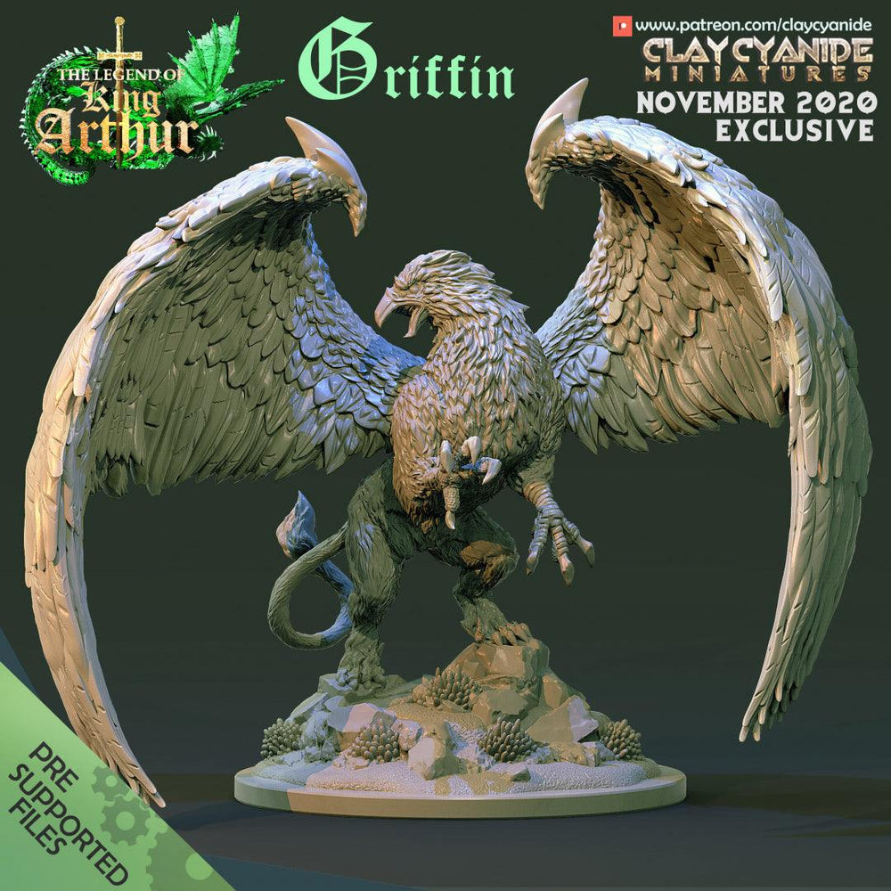 3D Printed Clay Cyanide Griffin The Legend of King Arthur Ragnarok D&D (Online Only)