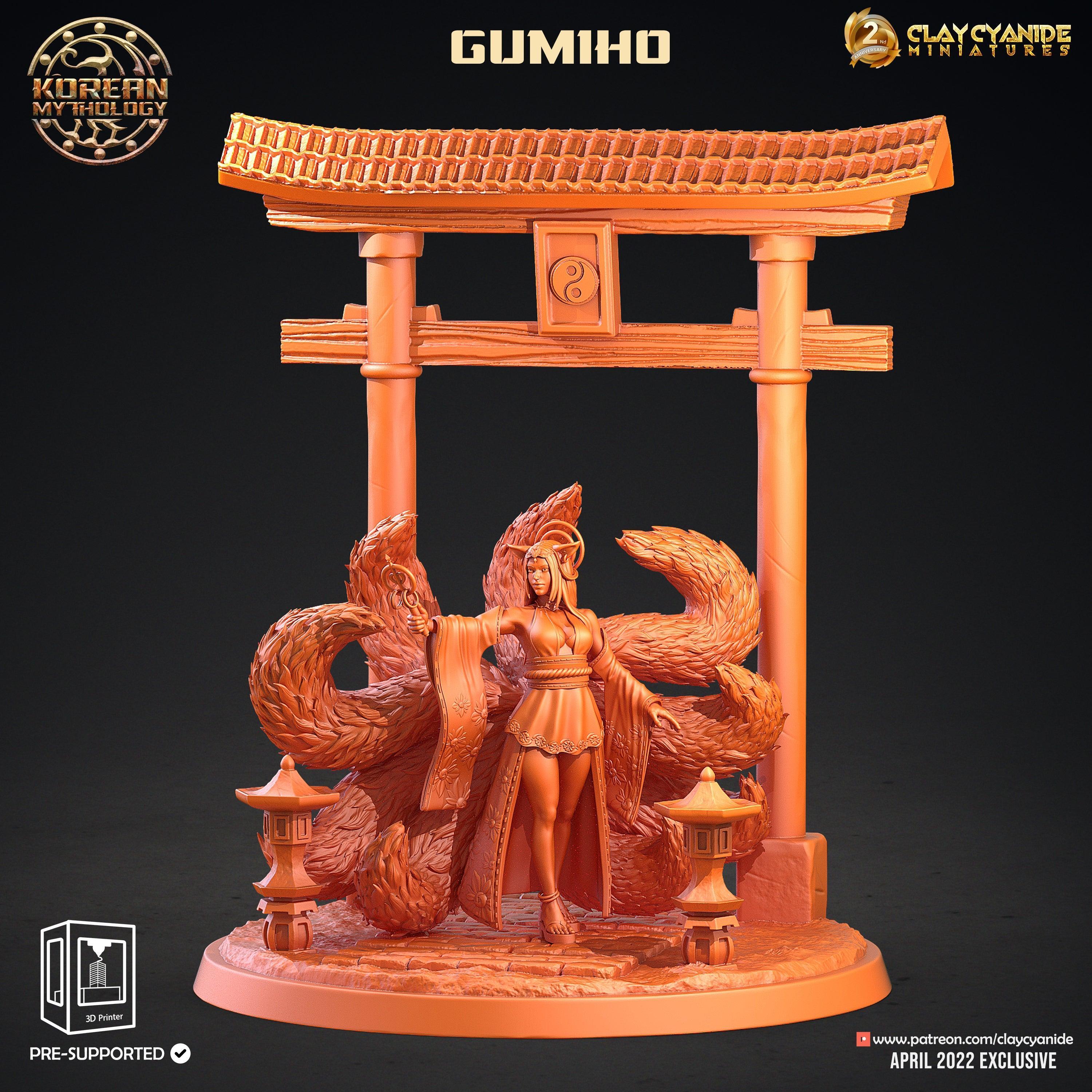 3D Printed Clay Cyanide Gumiho Nine Tails Korean Mythology Ragnarok D&D (Online Only)