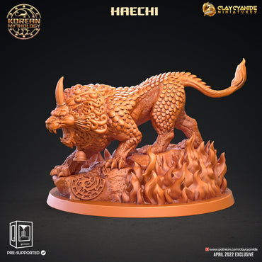 3D Printed Clay Cyanide Haechi Lion Korean Mythology Ragnarok D&D (Online Only)