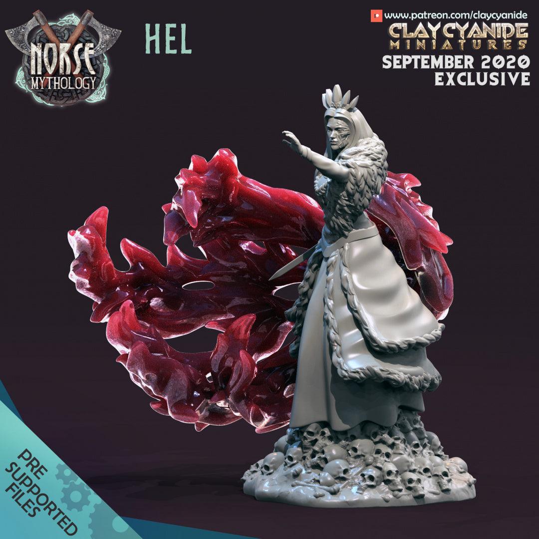 3D Printed Clay Cyanide Hel Norse Mythology 28 32 mm D&D (Online Only)