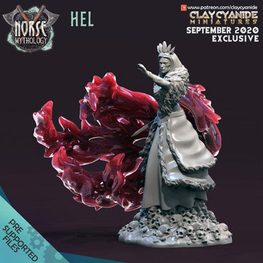 3D Printed Clay Cyanide Hel Norse Mythology 28 32 mm D&D (Online Only)