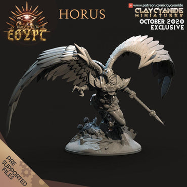3D Printed Clay Cyanide Horus Egyptian Mythology 28 32 mm D&D (Online Only)