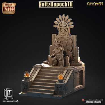 3D Printed Clay Cyanide Huitzilopochtli Pantheon of Aztecs Ragnarok D&D (Online Only)