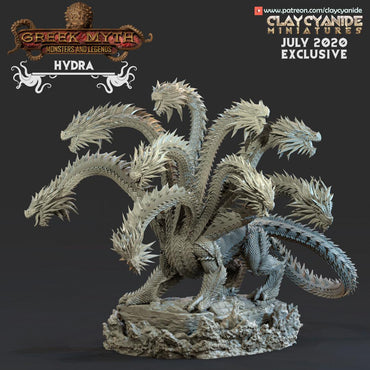 3D Printed Clay Cyanide Hydra Ragnarok D&D (Online Only)