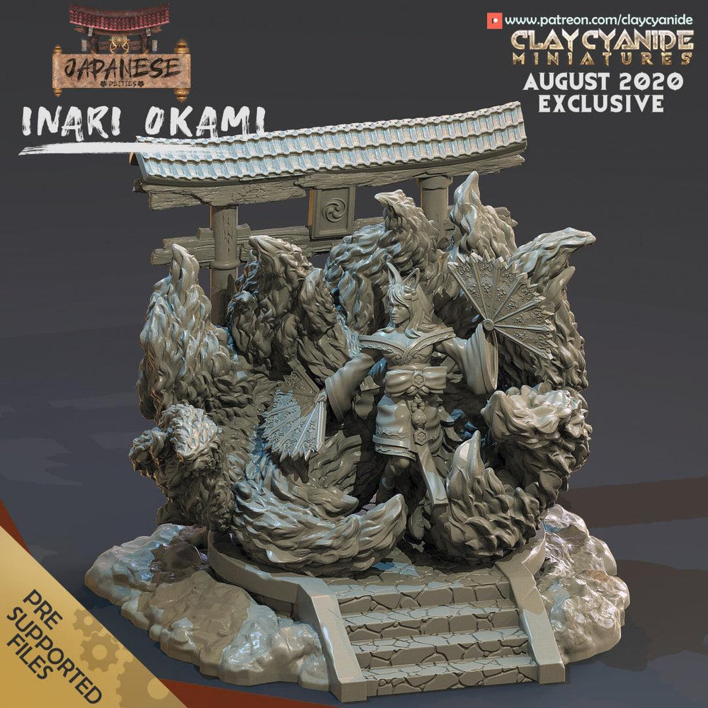 3D Printed Clay Cyanide Inari-Okami Japanese Deities Ragnarok D&D (Online Only)