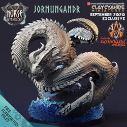 3D Printed Clay Cyanide Jormungandr Sea Serpent Dragon Ragnarok D&D (Online Only)