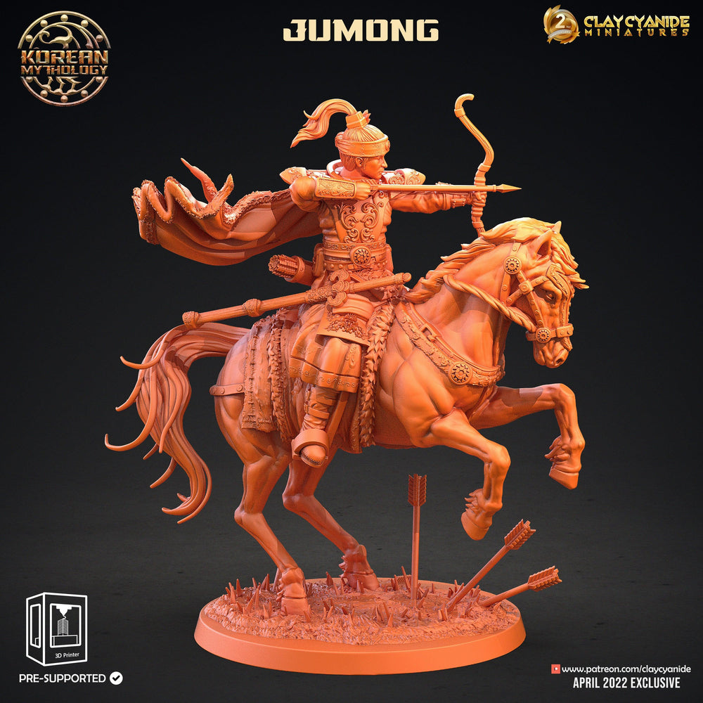 3D Printed Clay Cyanide Jumong Horse Rider Korean Mythology Ragnarok D&D (Online Only)
