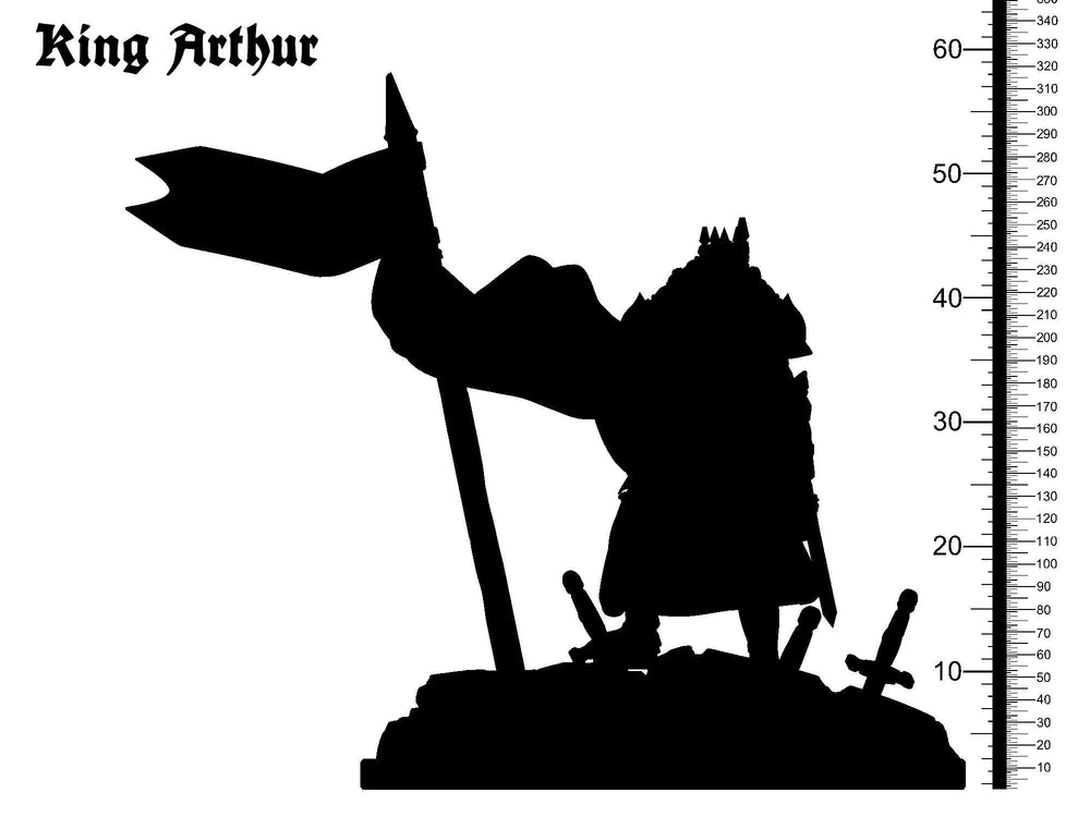 3D Printed Clay Cyanide King Arthur Standing The Legend of King Arthur Ragnarok D&D (Online Only)