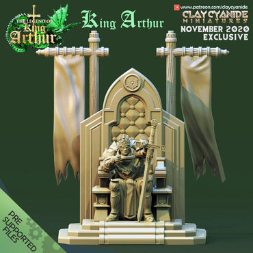 3D Printed Clay Cyanide King Arthur Throne The Legend of King Arthur Ragnarok D&D (Online Only)