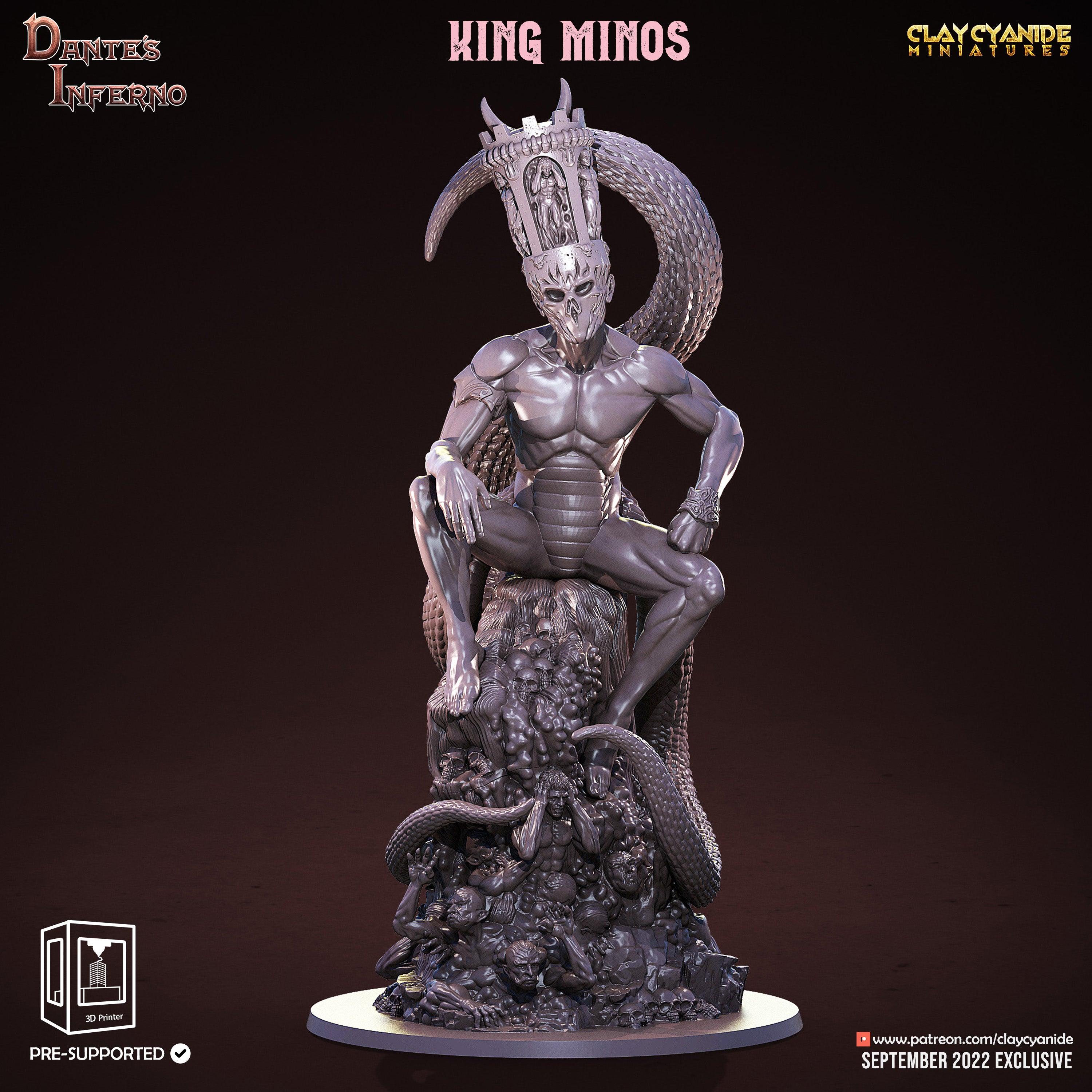 3D Printed Clay Cyanide King Minos Dante's Inferno 28mm-32mm Ragnarok D&D (Online Only)