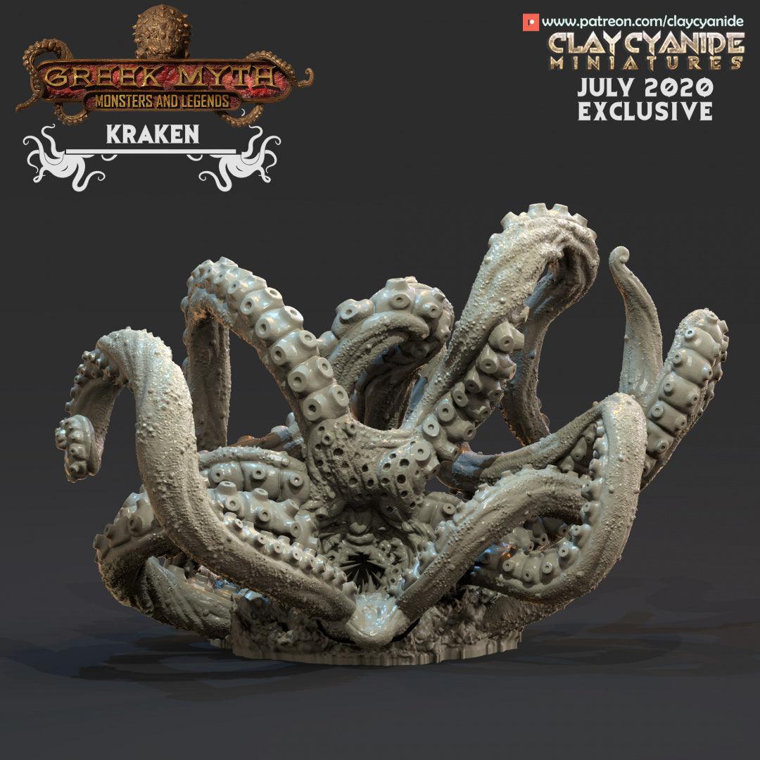 3D Printed Clay Cyanide Kraken Greek Mythology Part 2 28 32 mm D&D (Online Only)